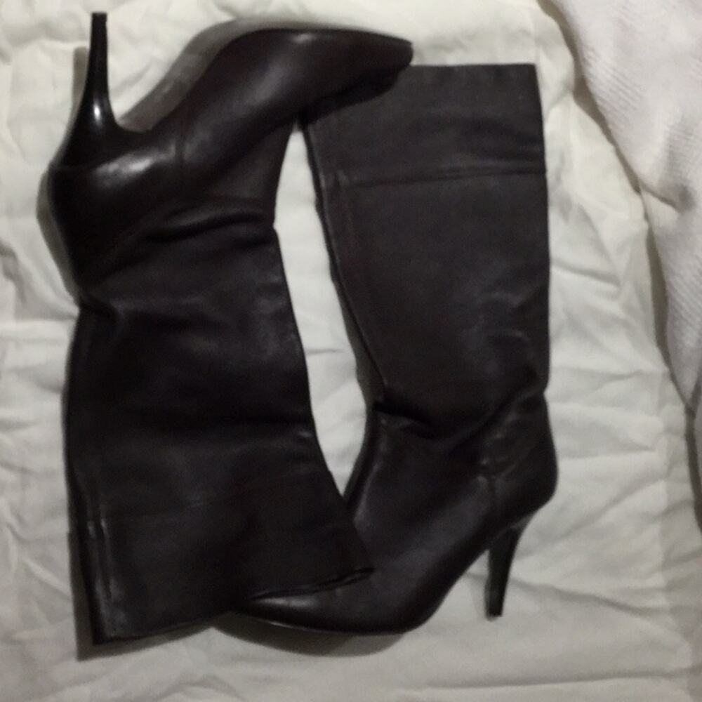 Banana Republic brown leather 8 heel boot worn 1